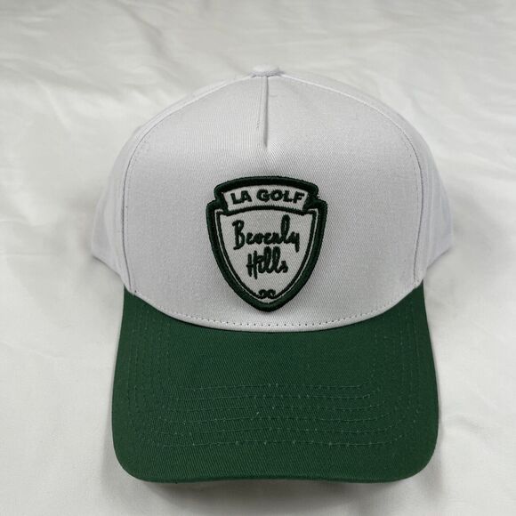 LA GOLF SHIELD‎ HAT | WHITE & GREEN PATCH - Picture 1 of 7